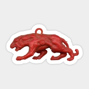 Red panther on blue grass Sticker